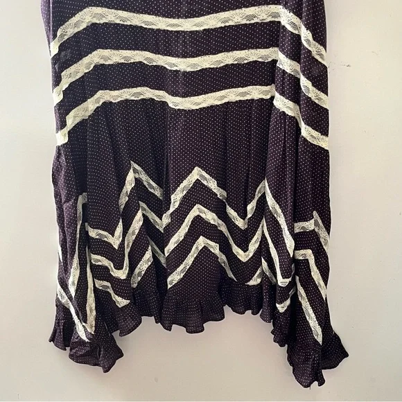 Woman’s Free People Purple Asymmetrical Ruffled Mini Dress - Picture 4 of 9